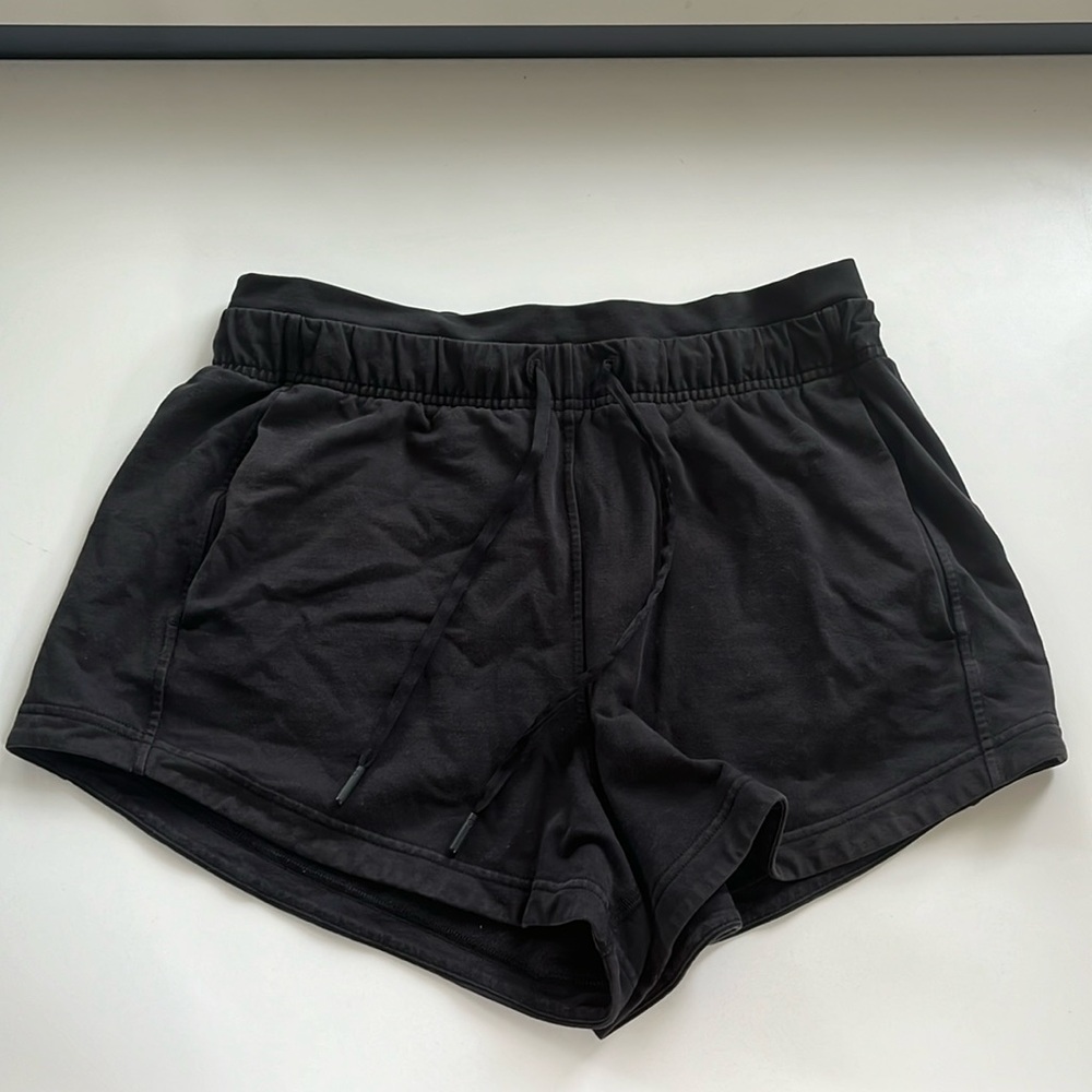 Lululemon Inner Glow High Rise 3” Black Cotton Shorts Size 8